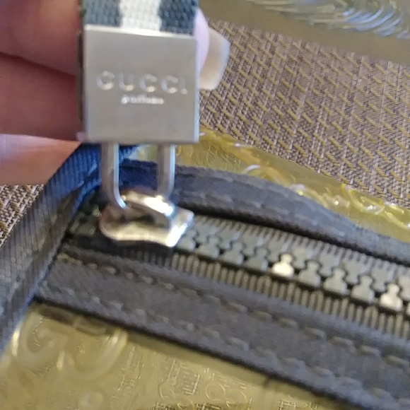 Vintage Gucci clear cosmetic bag toiletry makeup travel clutch pouch - Picture 3 of 9